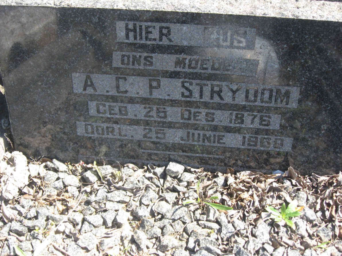 STRYDOM A.C.P. 1876-1969