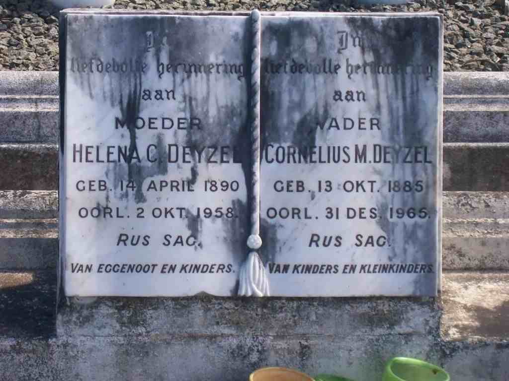 DEYZEL Cornelius M. 1885-1965 &amp; Helena C. 1890-1958