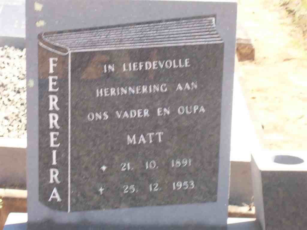 FERREIRA Matt 1891-1953