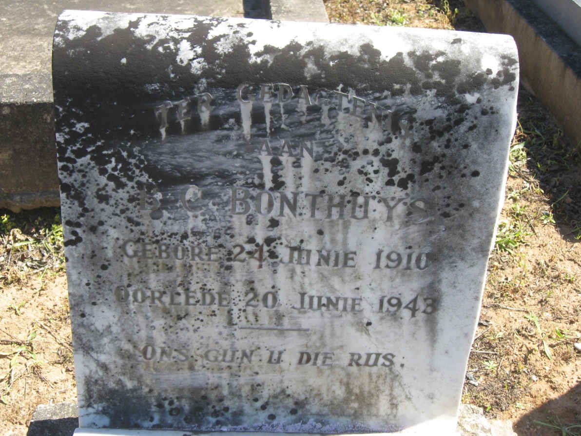 BONTHUYS B.C. 1910-1943