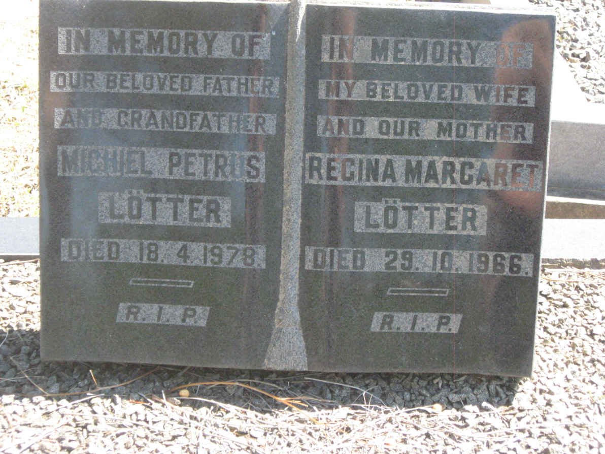 LÖTTER Michiel Petrus -1978 &amp; Regina Margaret -1966