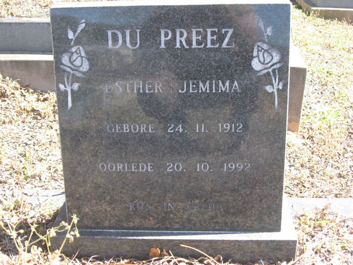 PREEZ Esther Jemima, du 1912-1992