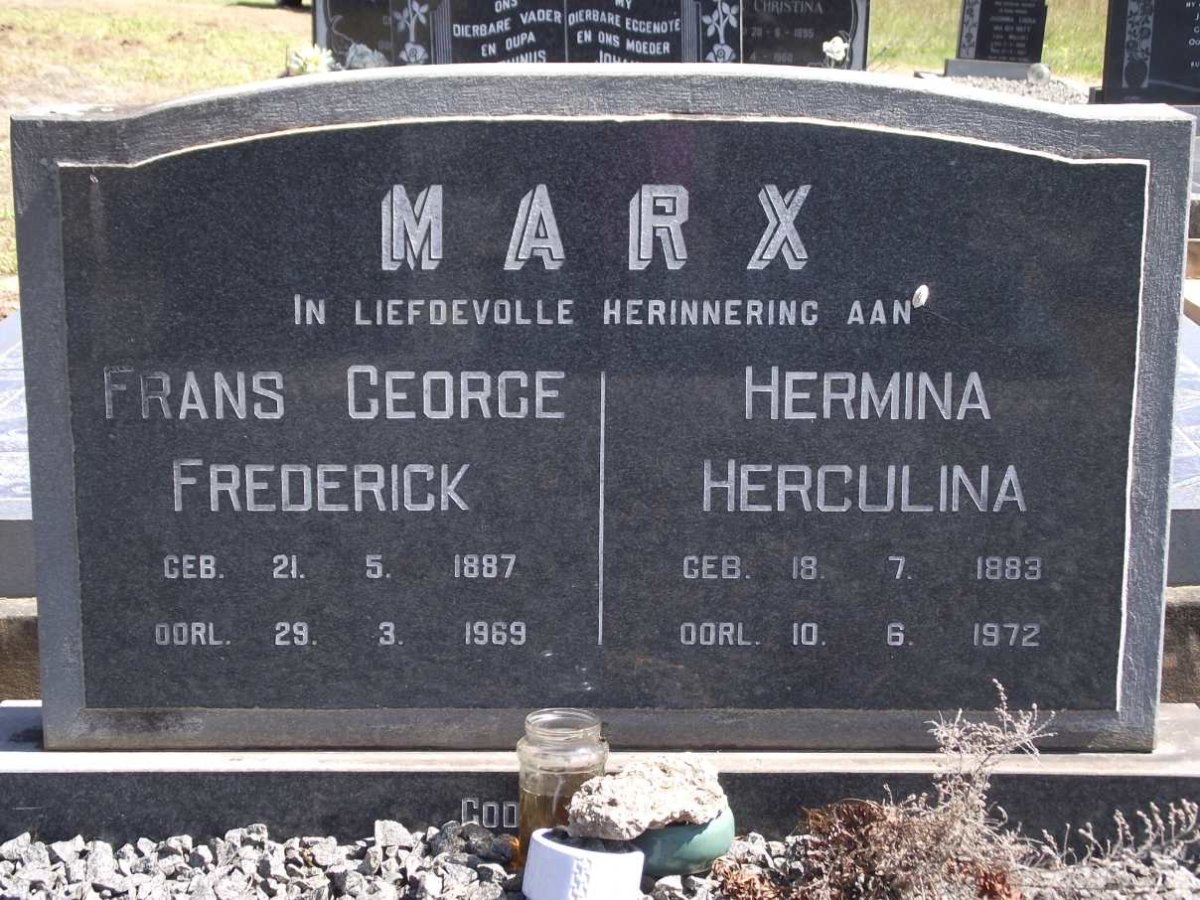 MARX Frans George Frederick 1887-1969 &amp; Hermina Herculina 1883-1972