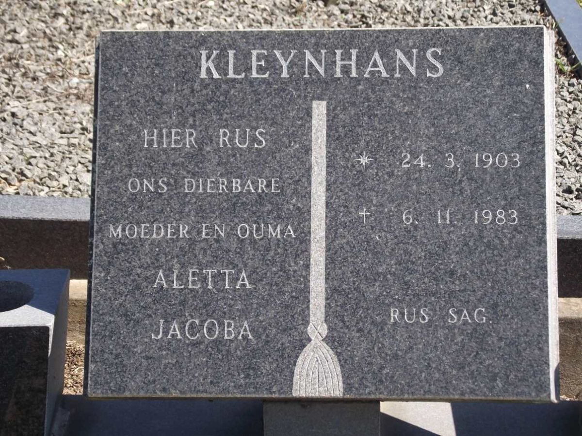 KLEYNHANS Aletta Jacoba 1903-1983