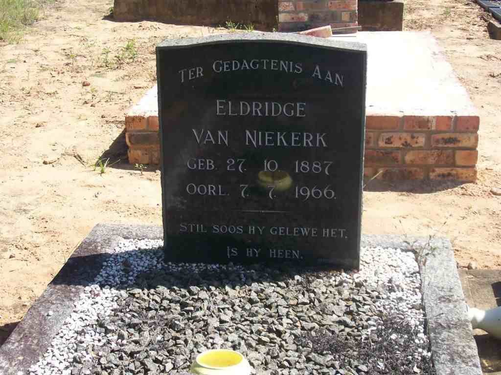 NIEKERK Eldridge, van 1887-1966