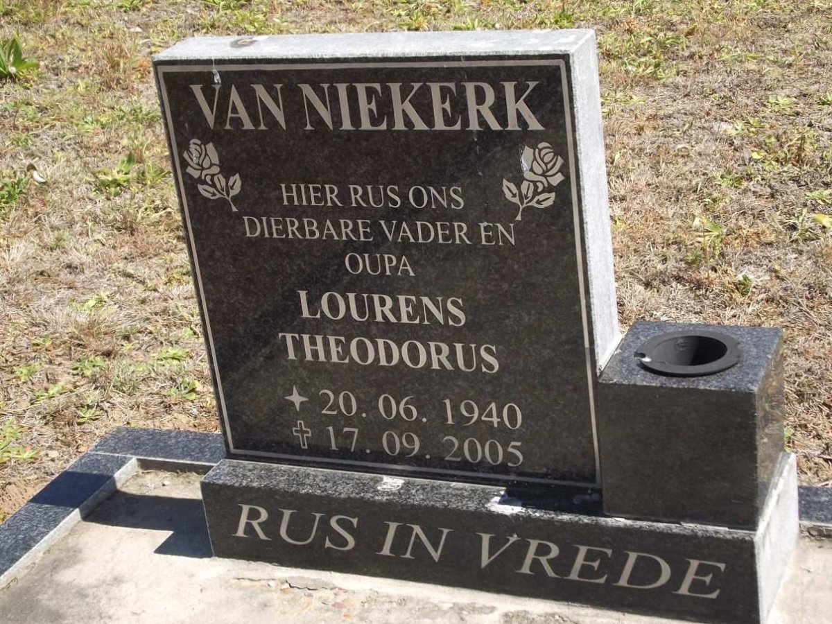 NIEKERK Lourens Theodorus, van 1940-2005