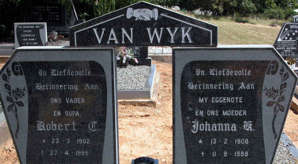 WYK Robert C., van 1902-1995 &amp; Johanna K. 1908-1988