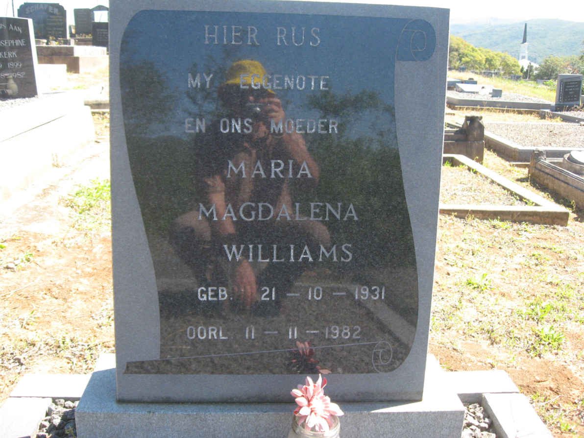 WILLIAMS Maria Magdalena 1931-1982