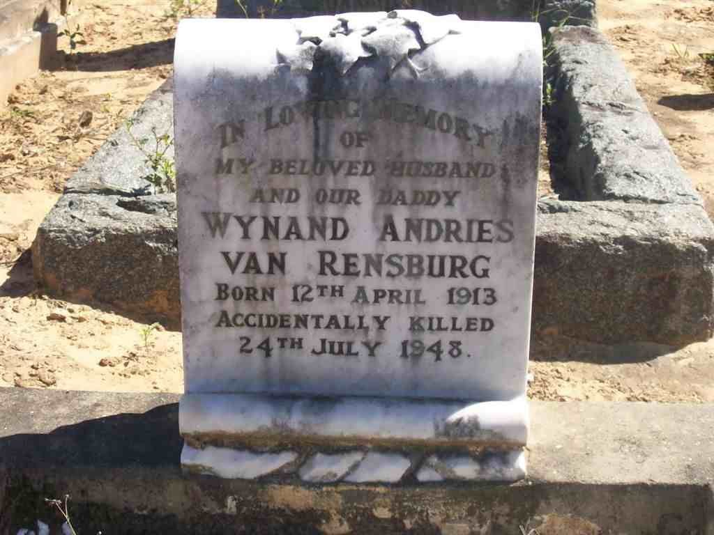 RENSBURG Wynand Andries, van -1913