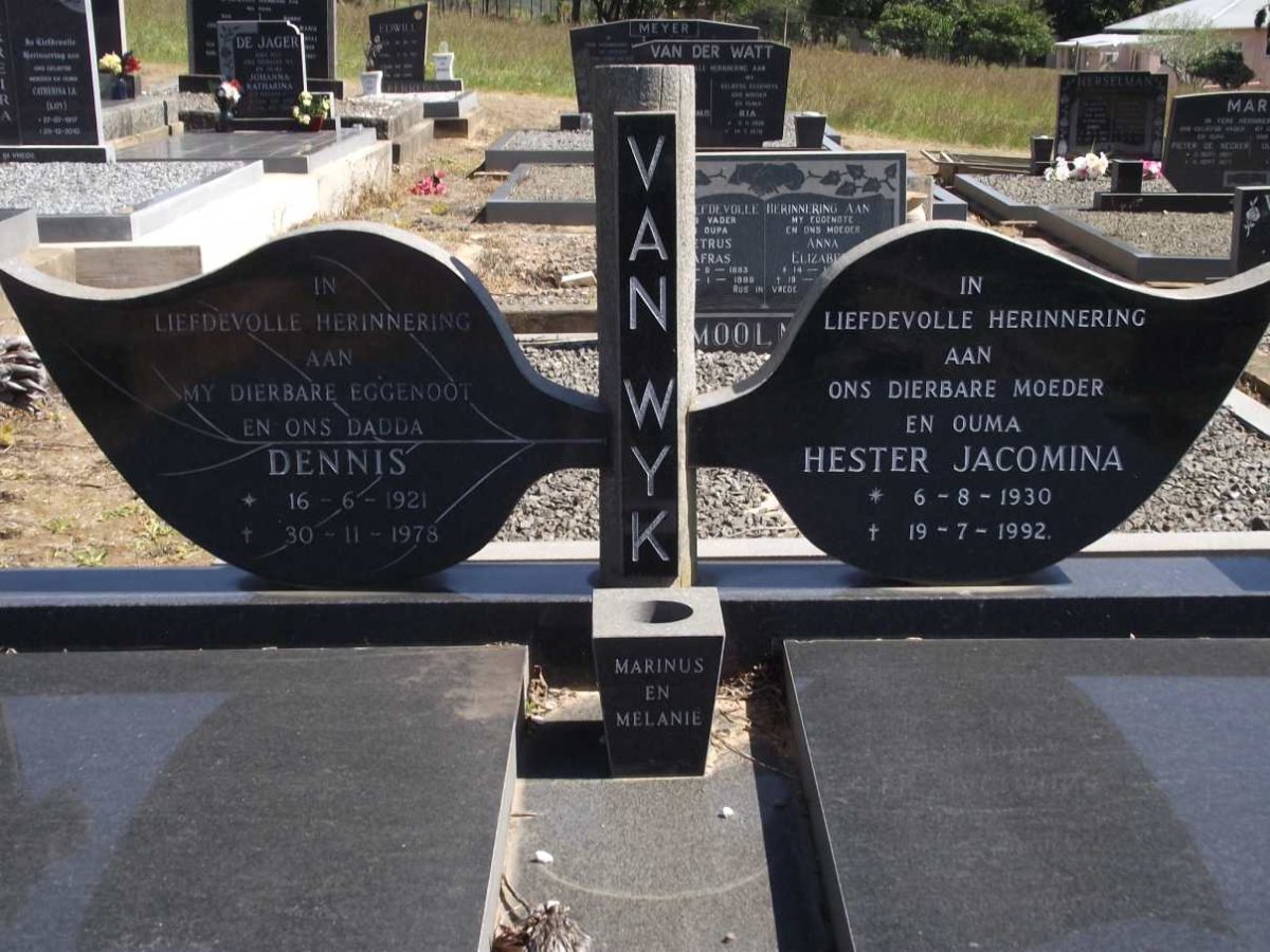 WYK Dennis, van 1921-1978 &amp; Hester Jacomina 1930-1992