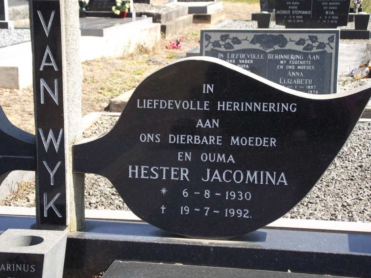 WYK Hester Jacomina, van 1930-1992
