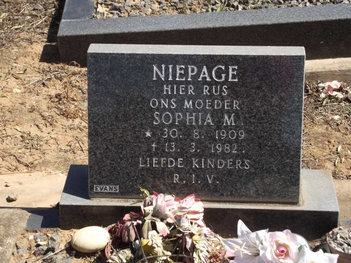 NIEPAGE Sophia M. 1909-1982