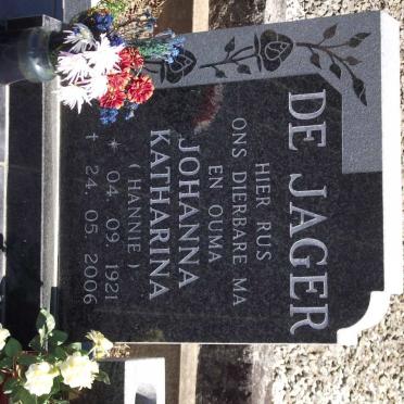 JAGER Johanna Katharina, de 1921-2006