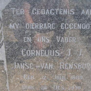RENSBURG Cornelius J.J., Janse van 1889-1956