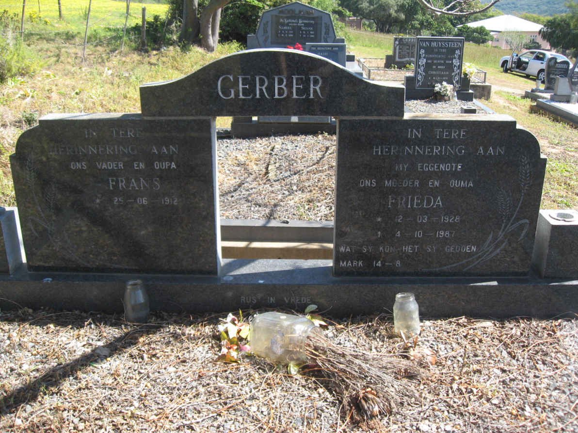 GERBER Frans 1912- &amp; Frieda 1928-1987