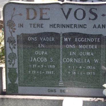 VOS Jacob S., de 1919-1987 &amp; Cornelia W. 1924-1973