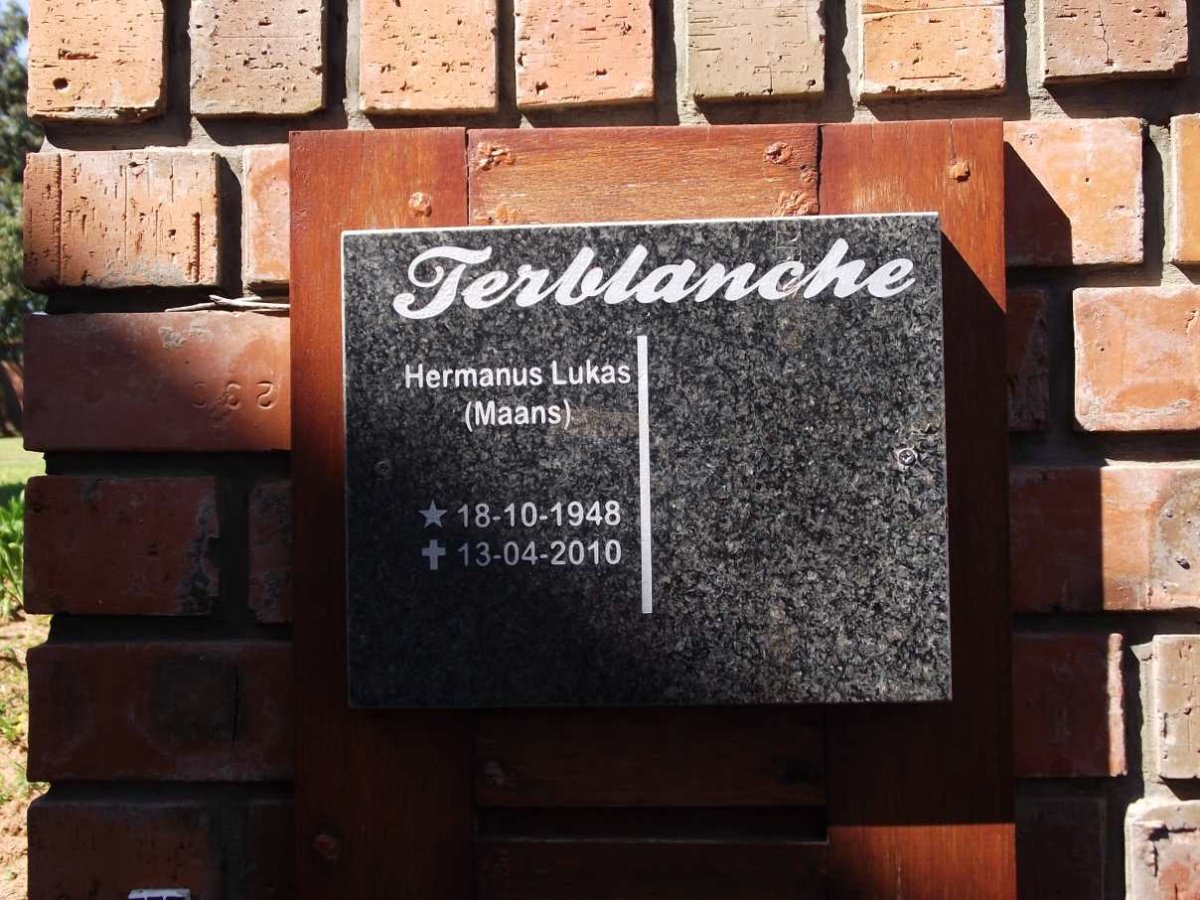 TERBLANCHE Hermanus Lukas 1948-2010