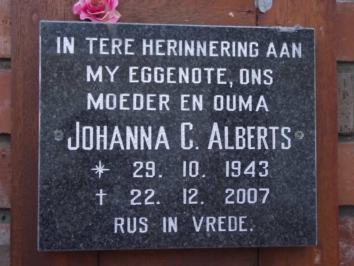 ALBERTS Johanna C. 1943-2007