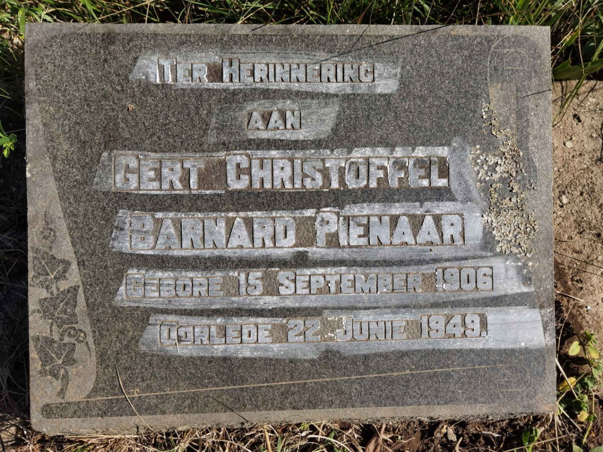 PIENAAR Gert Christoffel Barnard 1906-1949