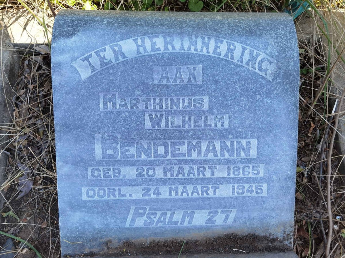 BENDEMANN Marthinus Wilhelm 1865-1945