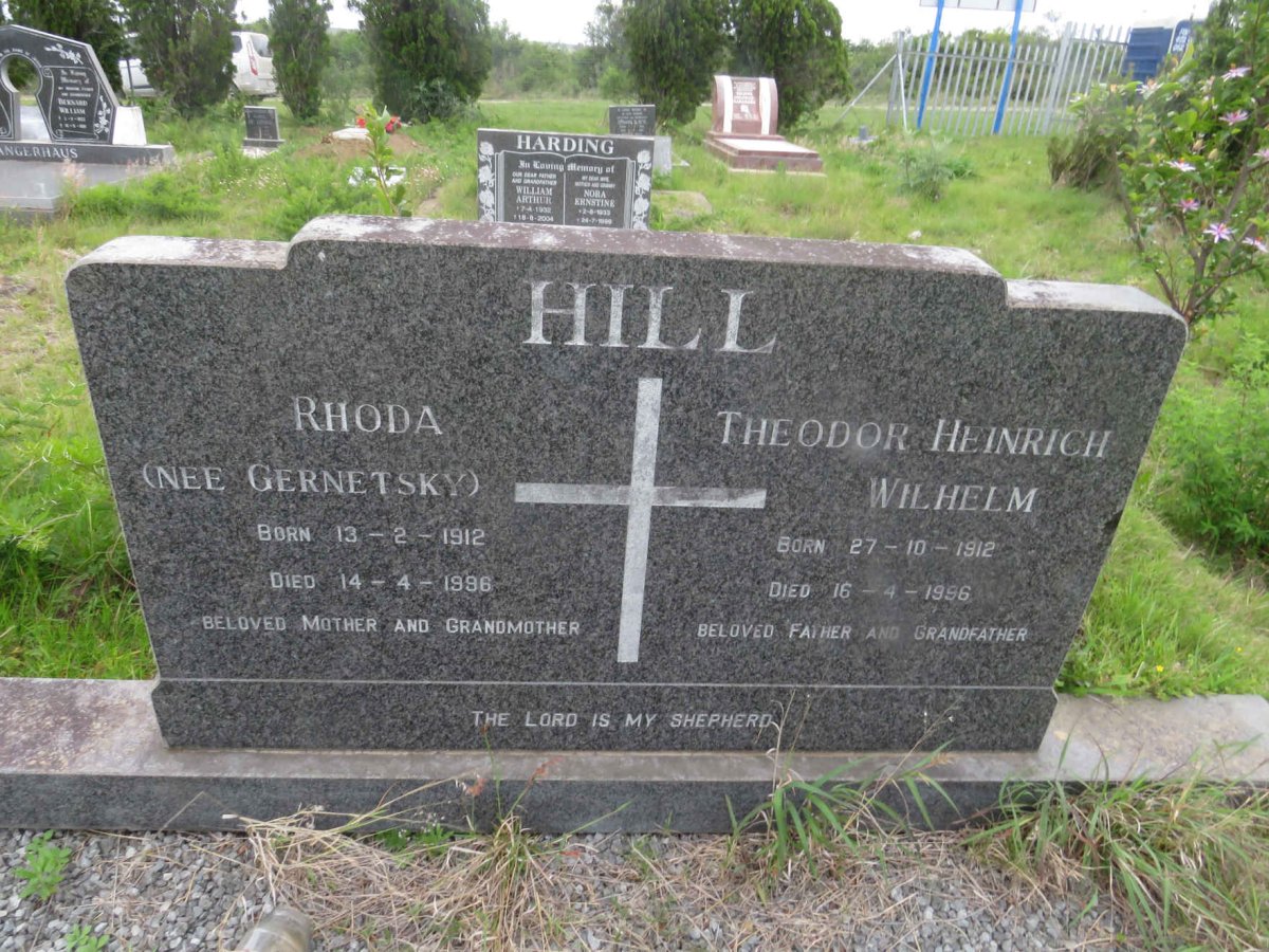 HILL Theodor Heinrich Wilhelm 1912-1996 &amp; Rhoda GERNETSKY 1912-1996
