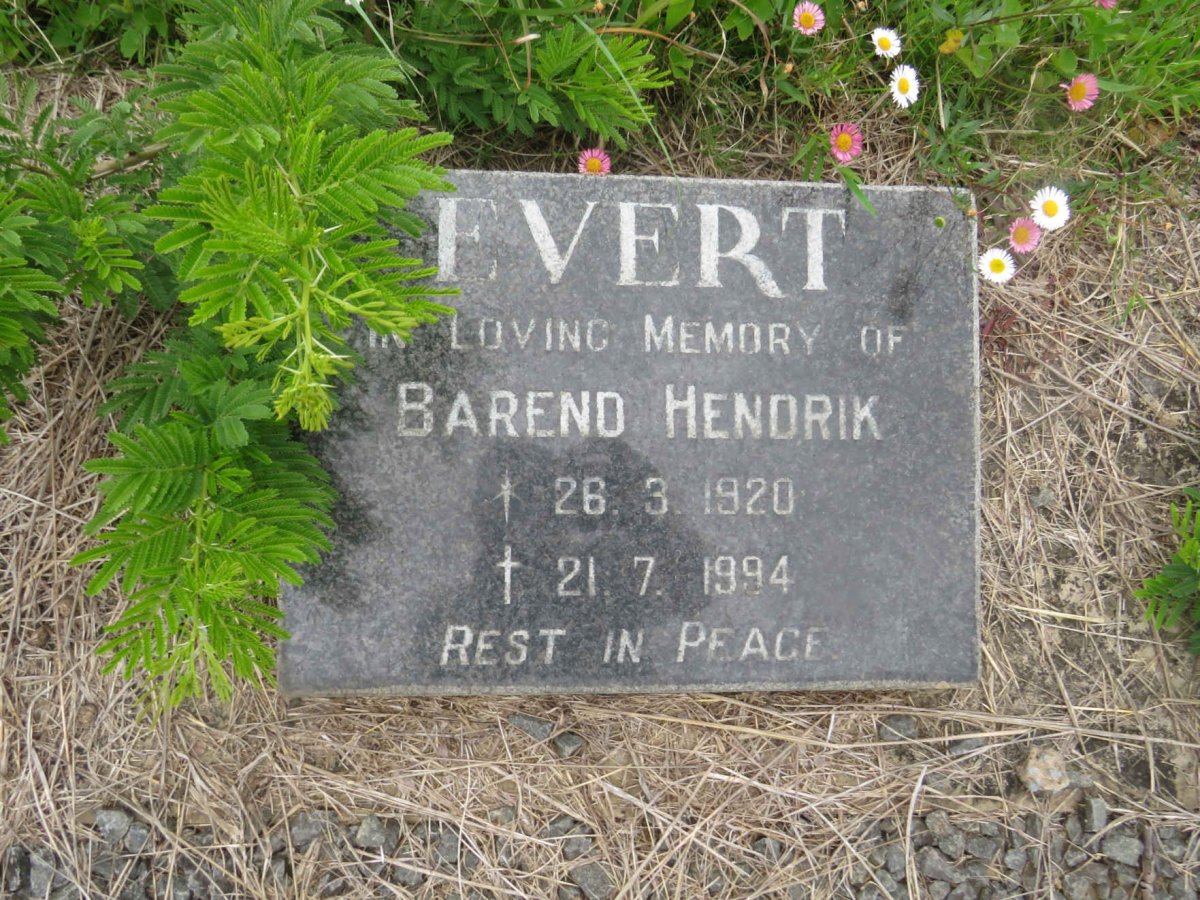 EVERT Barend Hendrik 1920-1994
