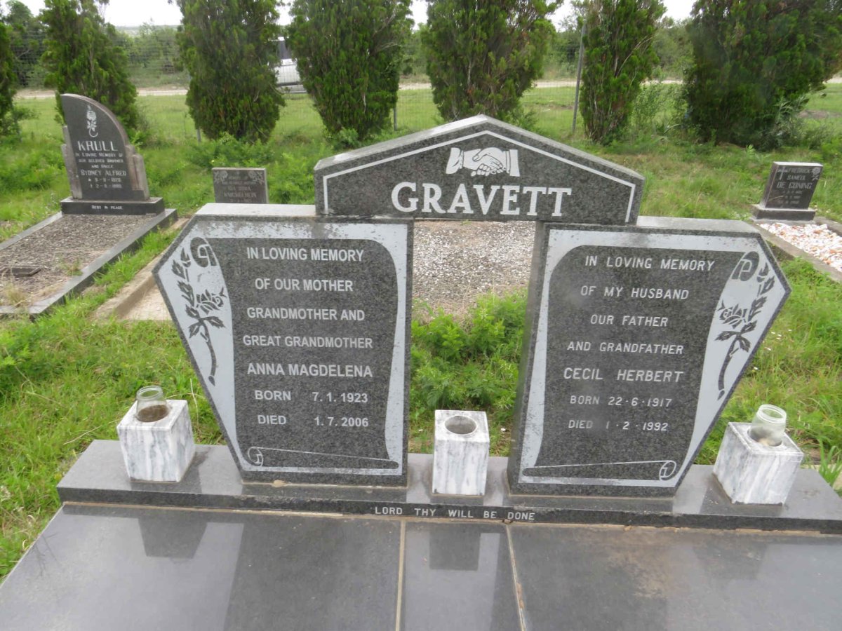 GRAVETT Cecil Herbert 1917-1992 &amp; Anna Magdelena 1923-2006