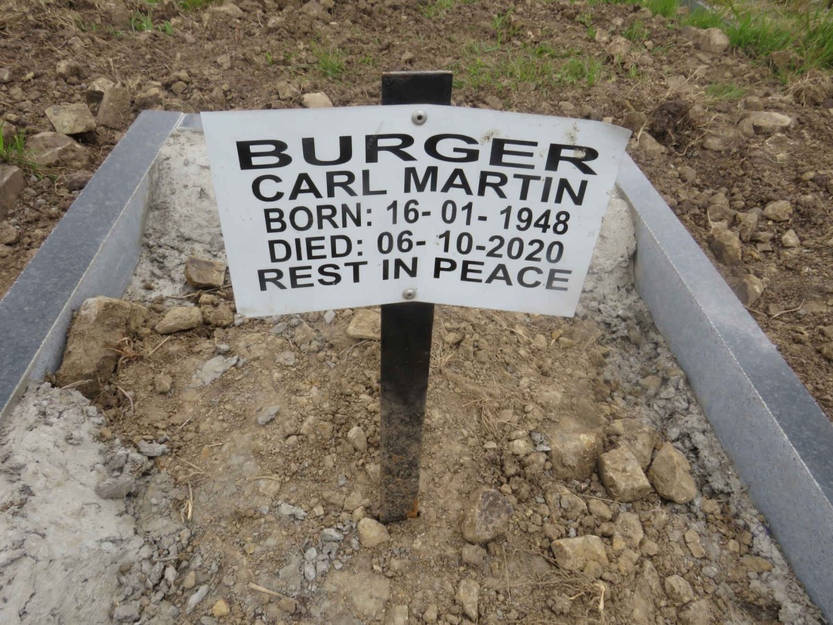 BURGER Carl Martin 1948-2020