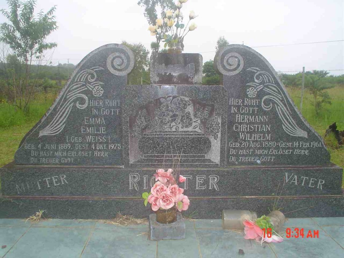 RICHTER Hermann Christian Wilhelm 1880-1961 &amp; Emma Emilie WEISS 1889-1975