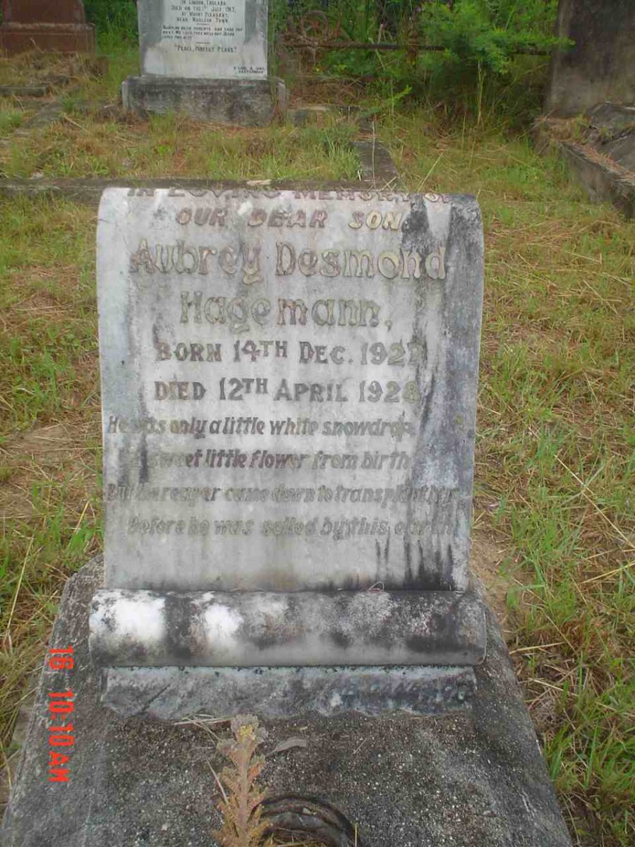 HAGEMANN Aubrey Desmond 1927-1928