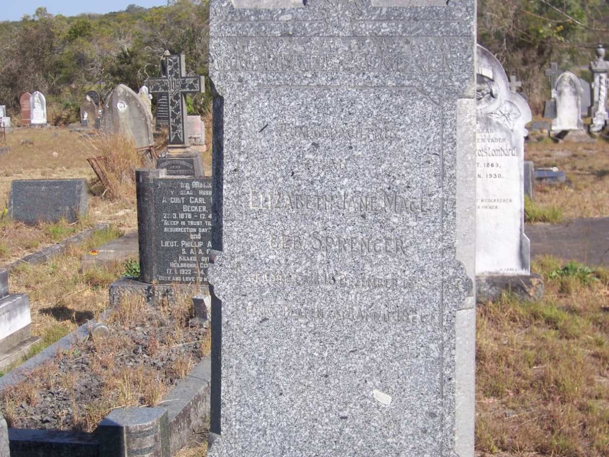 MACE Elizabeth Jane nee SPRENGER 1885-1926