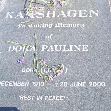 KARSHAGEN Dora Pauline nee LENTZ 1910-2000