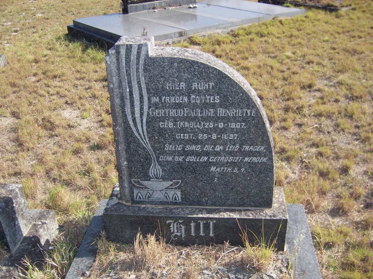 HILL Gertrud Pauline Henriette nee KRULL 1907-1957