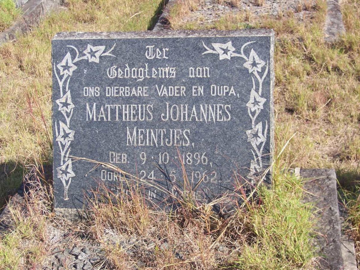 MEINTJES Mattheus Johannes 1896-1962
