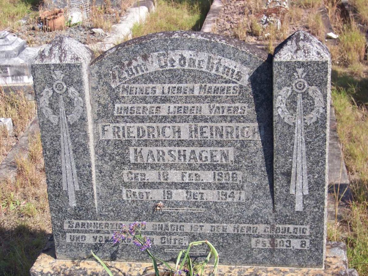 KARSHAGEN Friedrich Heinrich 1906-1947