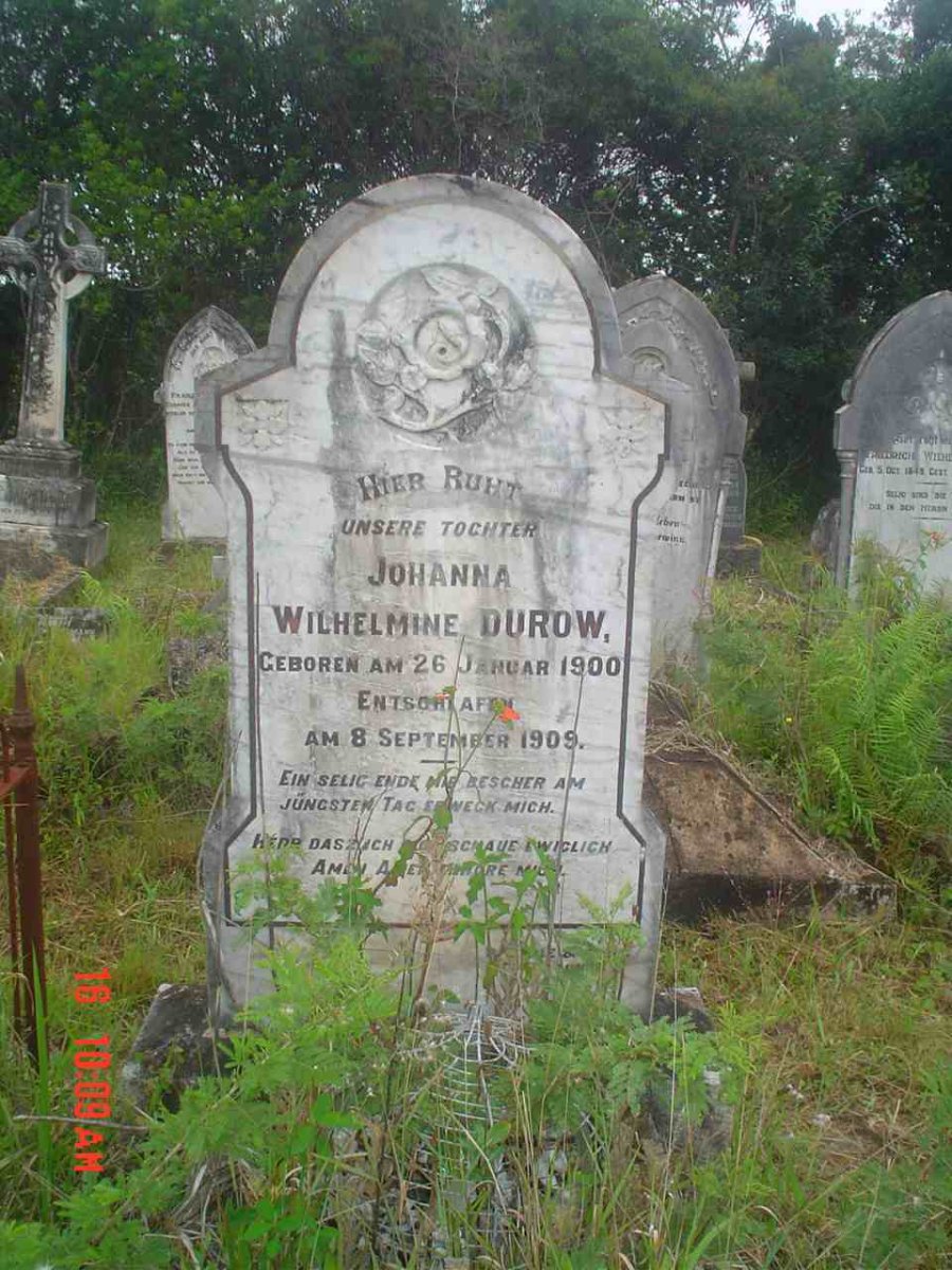 DUROW Johanna Wilhelmine 1900-1909
