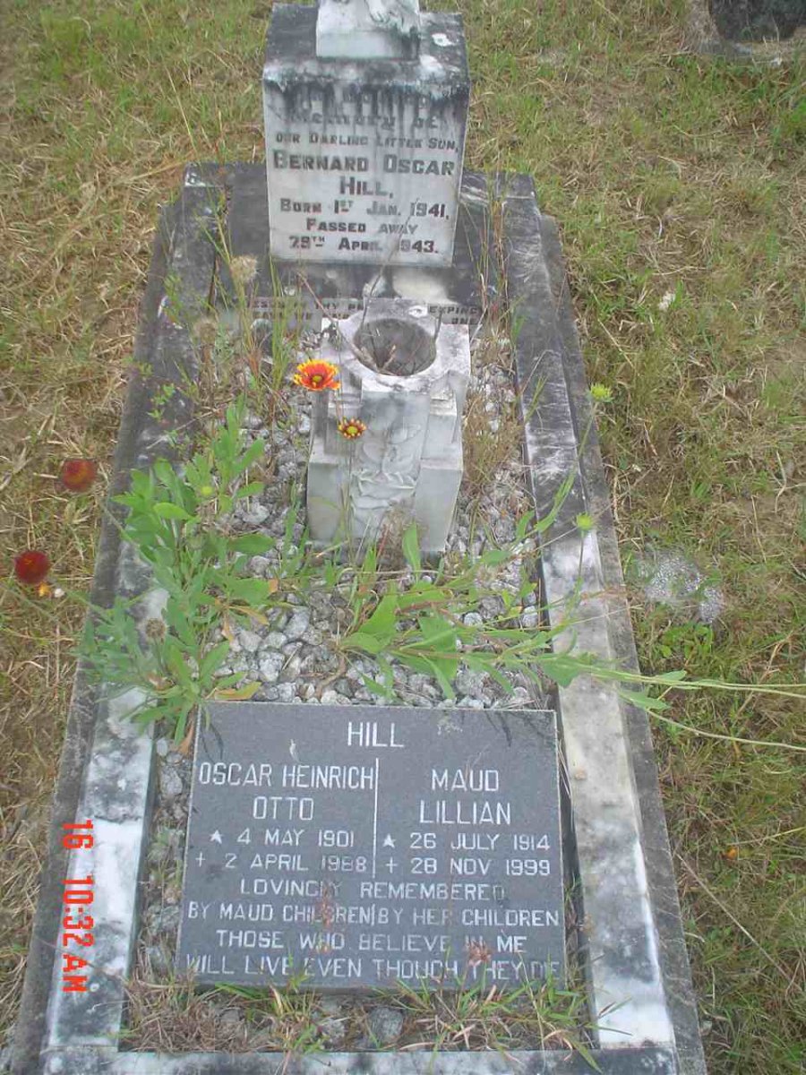 HILL Oscar Heinrich Otto 1901-1988 &amp; Maud Lillian 1914-1999 :: HILL Bernard Oscar 1941-1943