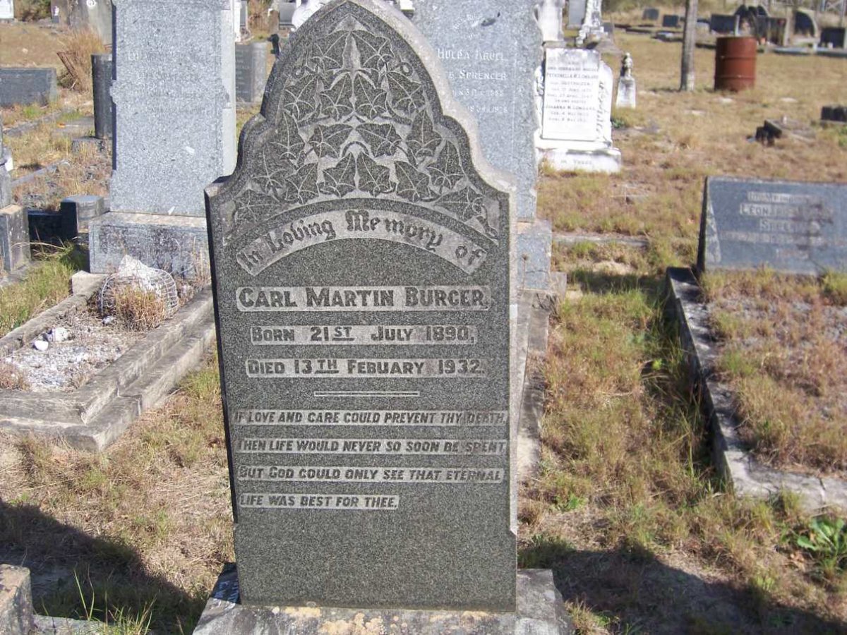 BURGER Carl Martin 1890-1932