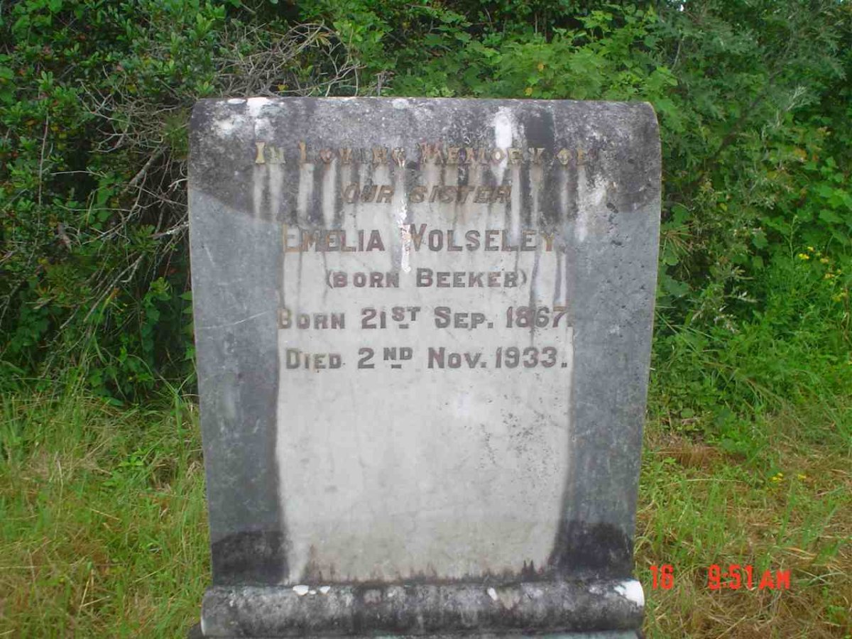 WOLSELEY Emelia nee BEEKER 1867-1933