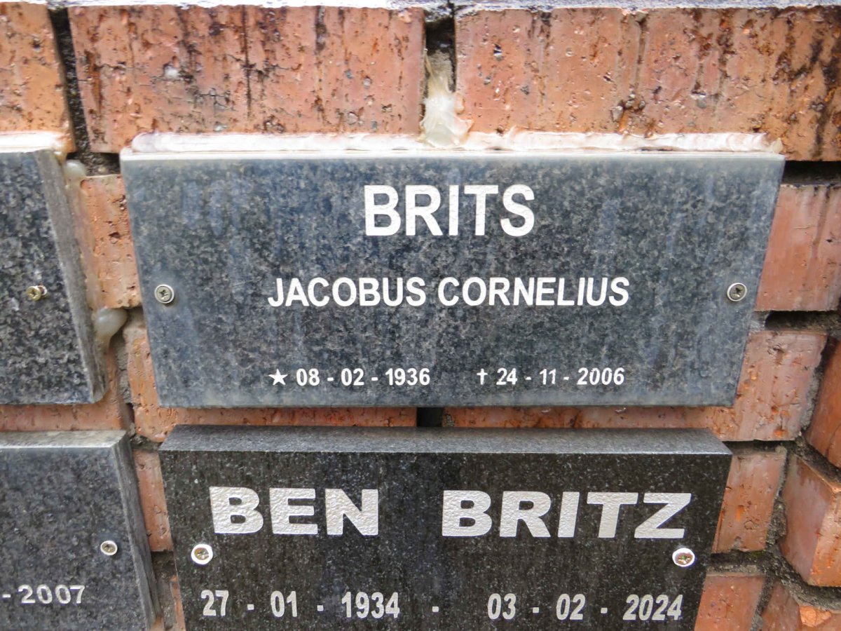 BRITS Jacobus Cornelius 1936-2006 