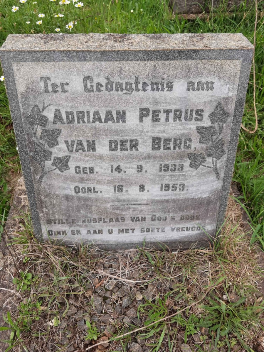BERG Adriaan Petrus, van der 1933-1953