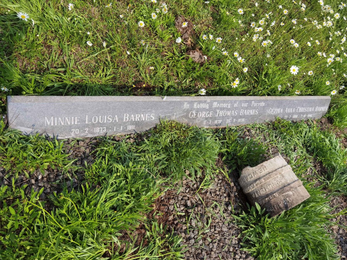 BARNES George Thomas 1870-1938 &amp; Minnie Louisa 1873-1911 :: BARNES Gezina Anna Christina 1886-1946