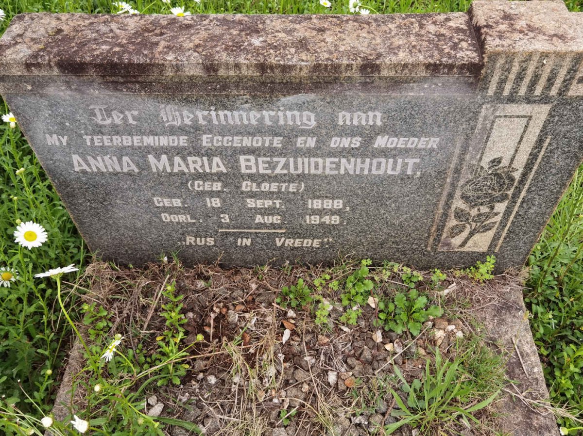 BEZUIDENHOUT Anna Maria nee CLOETE 1888-1949