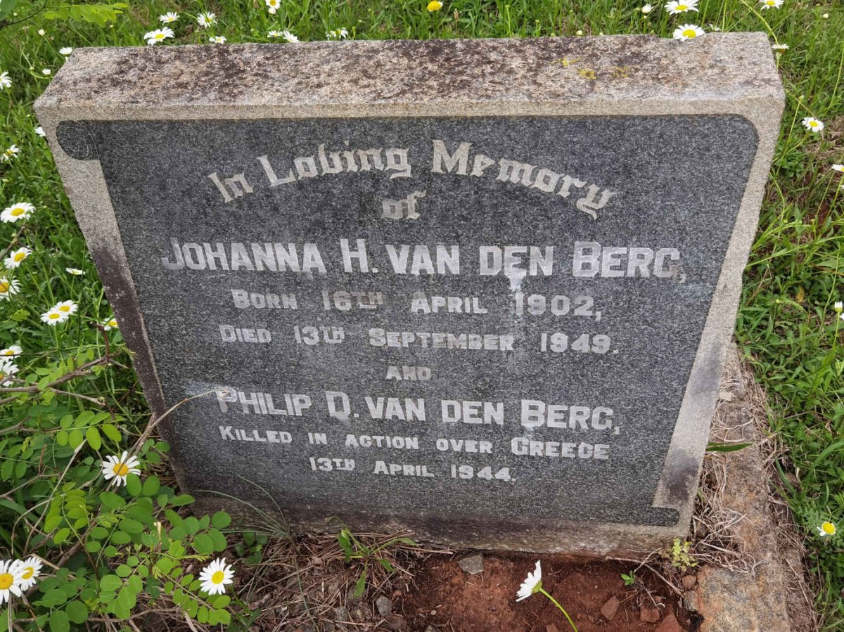 BERG Johanna H., van den 1902-1949 :: VAN DEN BERG Philip D. -1944