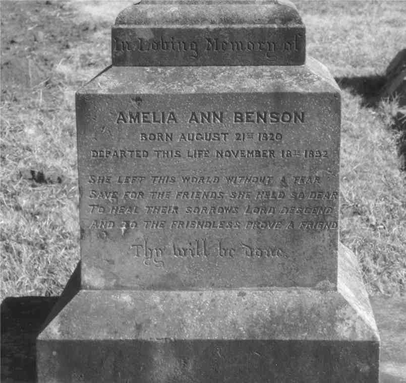 BENSON Amelia Ann 1820-1892