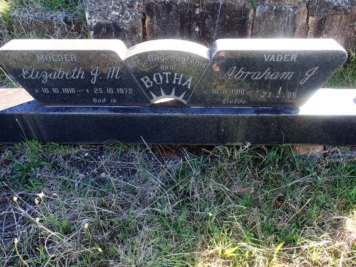 BOTHA Abraham J. 1910-1995 &amp; Elizabeth J.M. 1916-1972