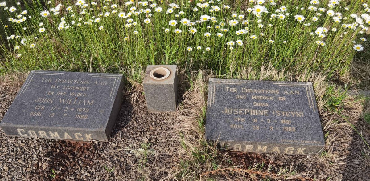 CORMACK John William 1879-1966 &amp; Josephine STEYN 1891-1980