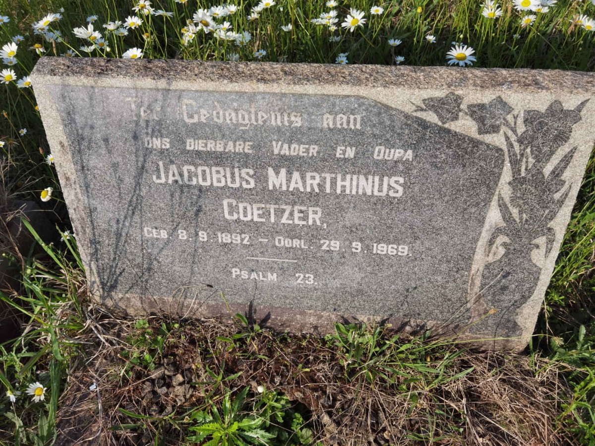 COETZER Jacobus Marthinus 1892-1969