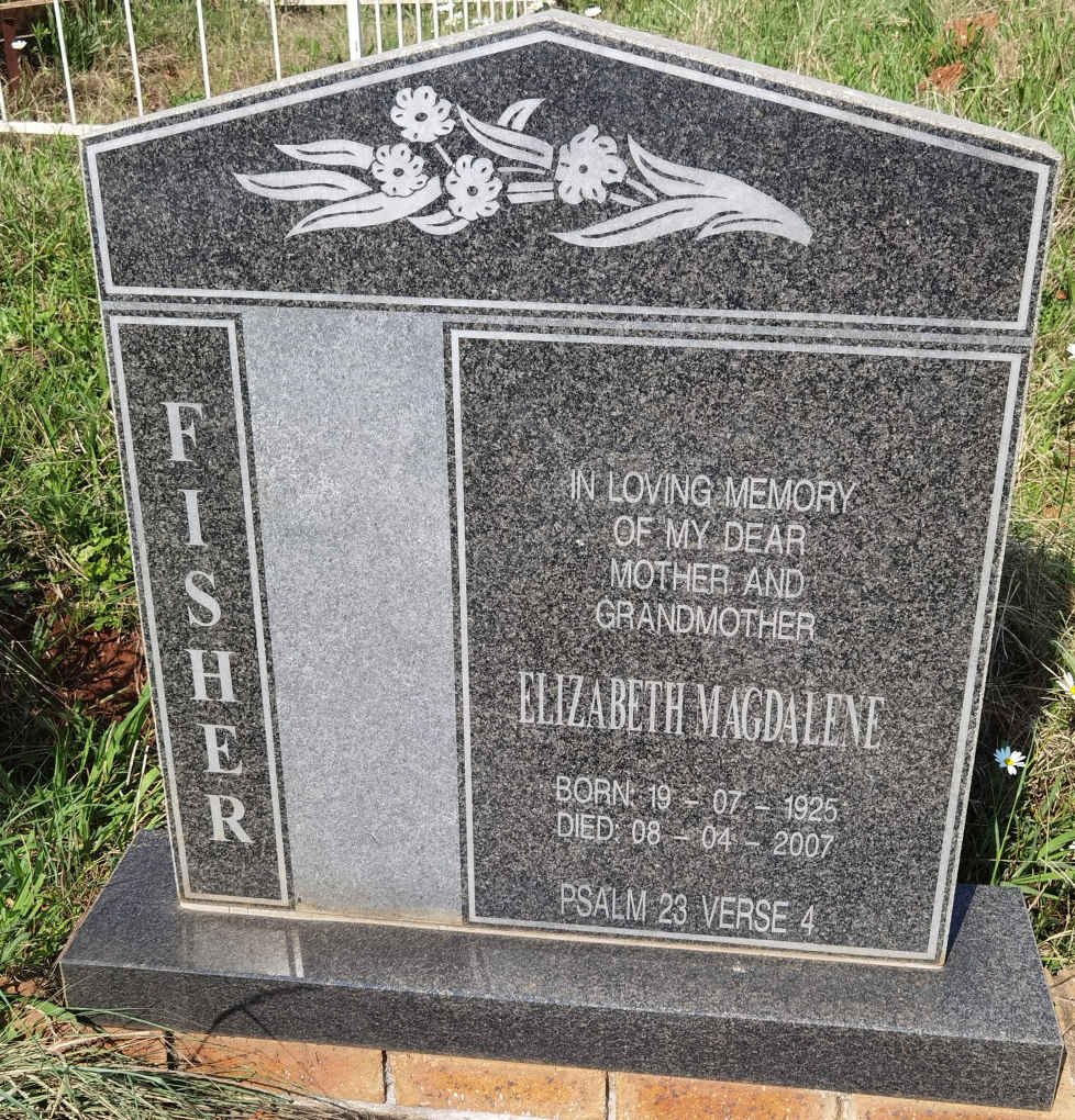 FISHER Elizabeth Magdalene 1925-2007