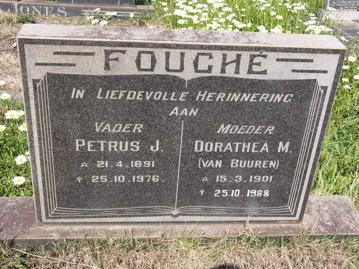 FOUCHE Petrus J. 1891-1976 &amp; Dorathea M. VAN BUUREN 1901-1988